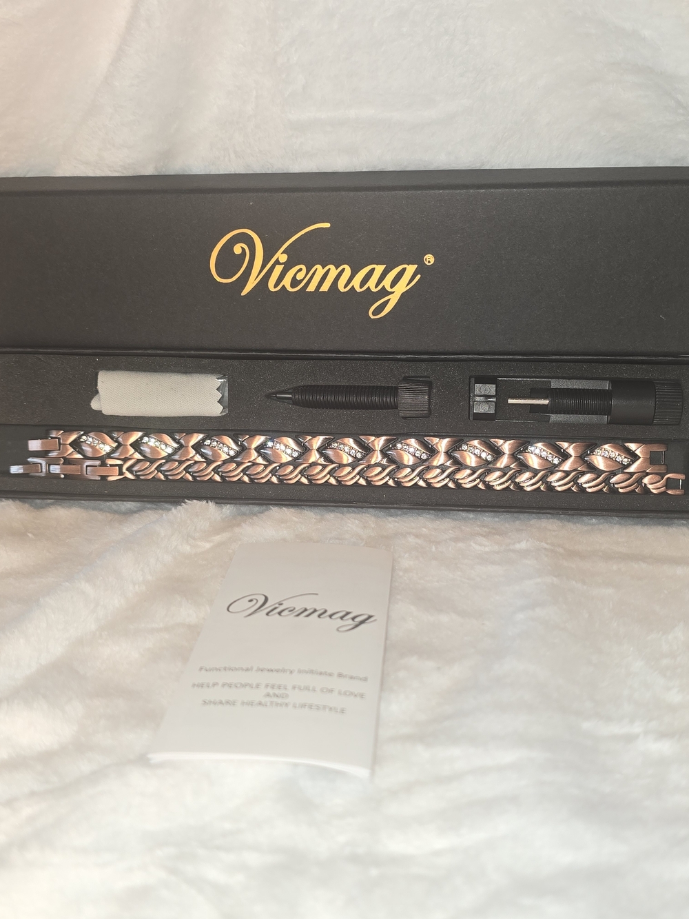 Vicmag 2 Piece Mens Copper Magnetic Therapy Bracelets